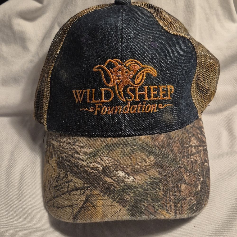 Wild Sheep Foundation Mossy Oak Denim Velcroback Hat - New